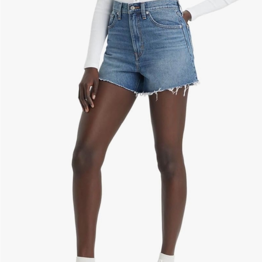 Levi's Blue High-Waisted Jean Shorts